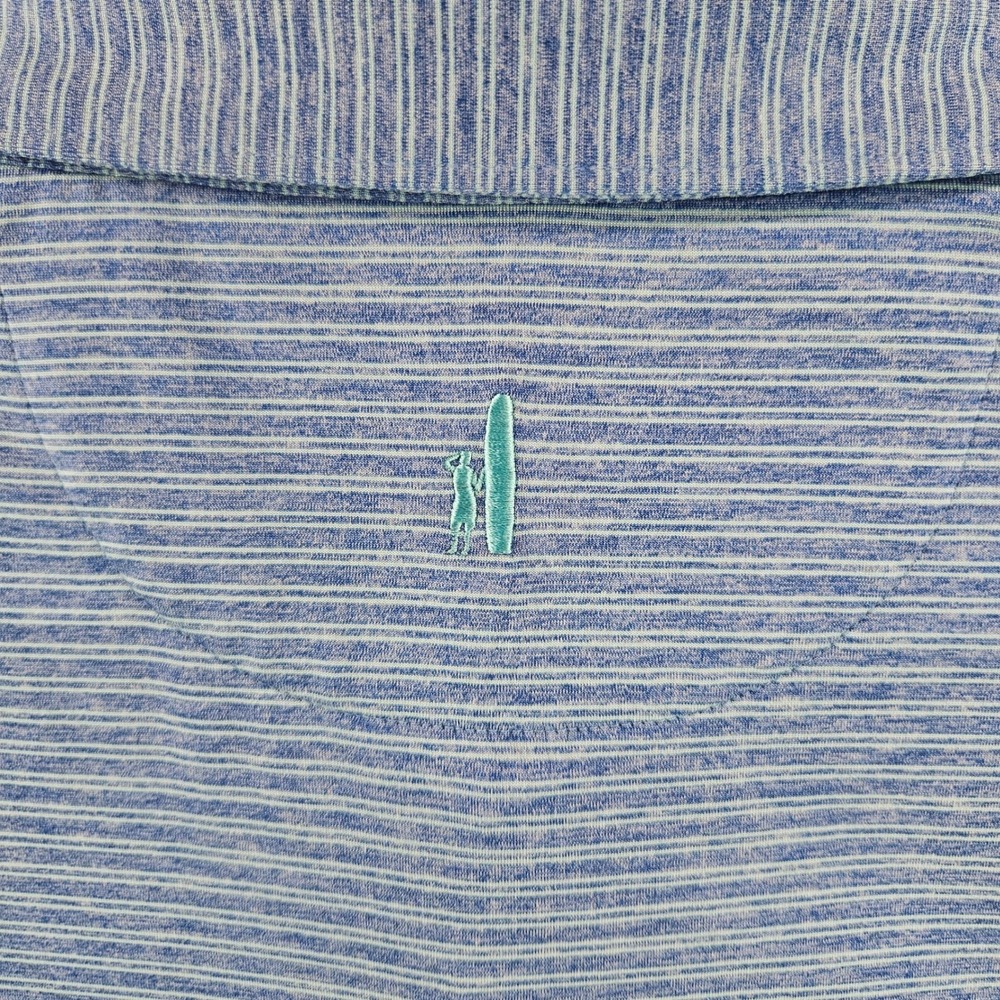 Johnnie-O Mens XXL Blue Striped Performance Polo New Seabury Cape Cod Golf Shirt - Picture 7 of 10